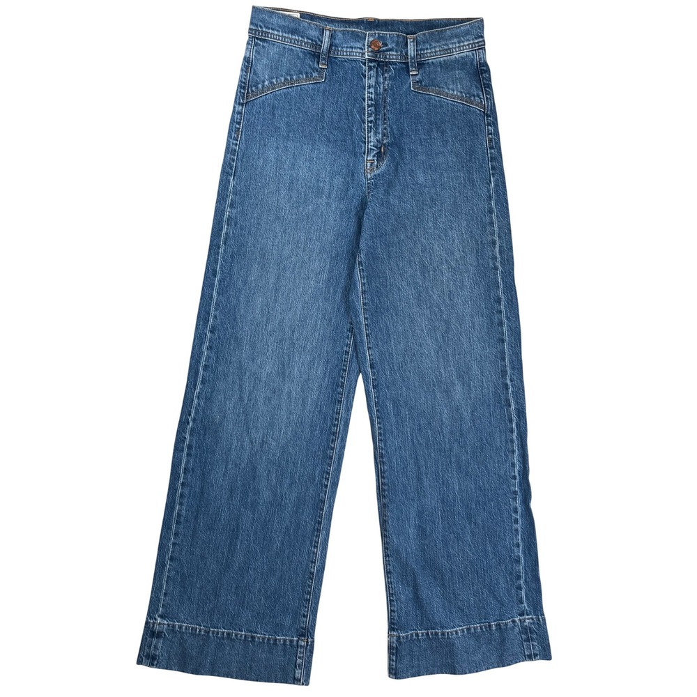 Gap Wide-Leg Sky High Jeans Women 29 8L Medium Indigo Rise Denim Boho Casual